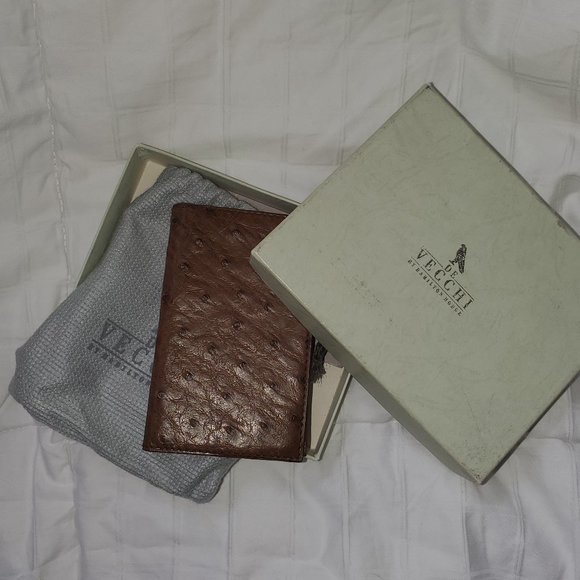 De Vecchi Ostrich Men's Credit Card Holder - Picture 3 of 3